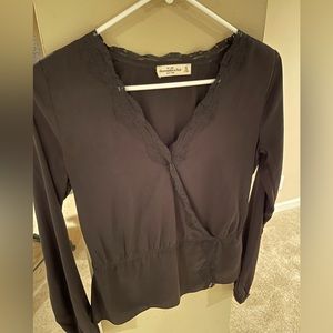 Abercrombie black lace blouse